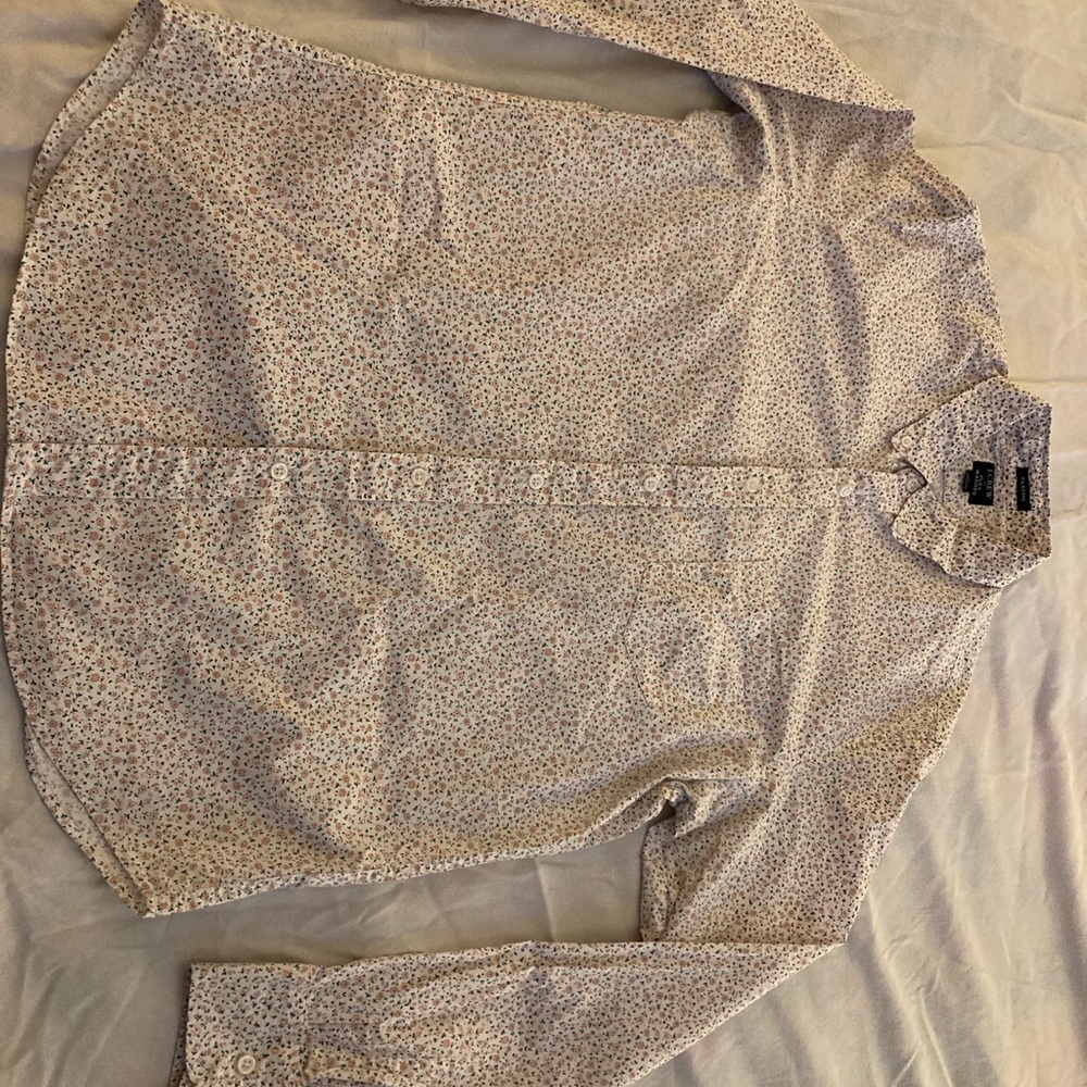 J. Crew White Floral Button Down